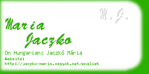 maria jaczko business card